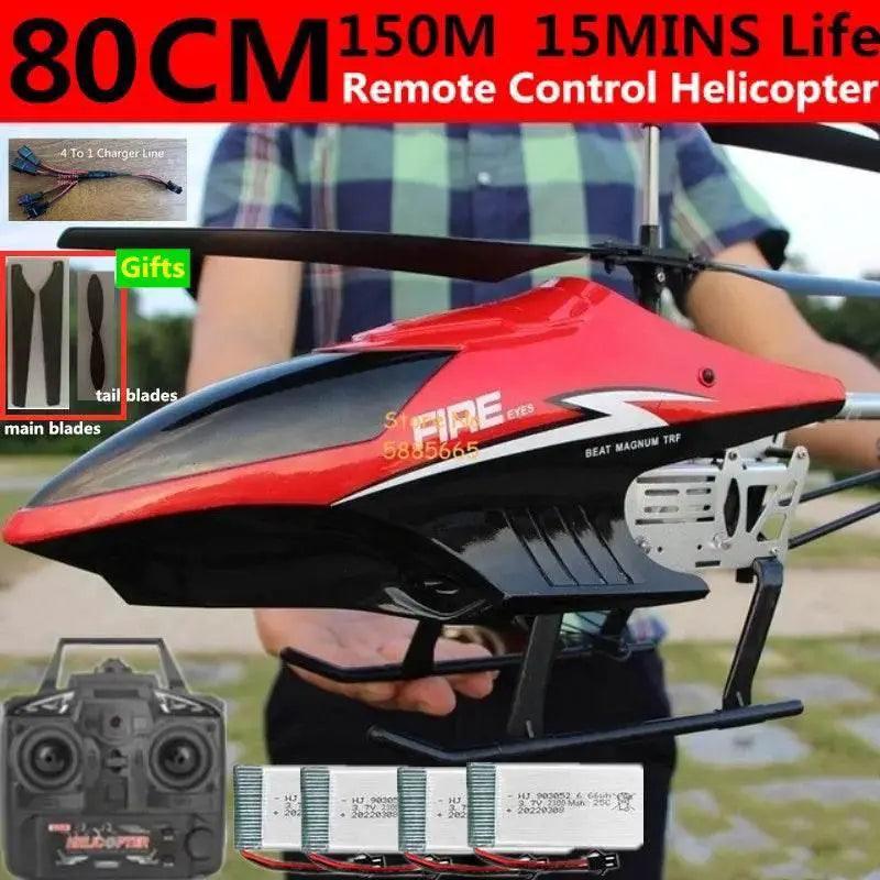  80CM Dual Propeller LED RC Helicopter - Remote Control Toy with  -  ToylandEU™