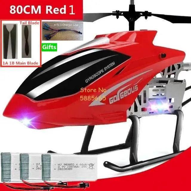  80CM Dual Propeller LED RC Helicopter - Remote Control Toy with  -  ToylandEU™