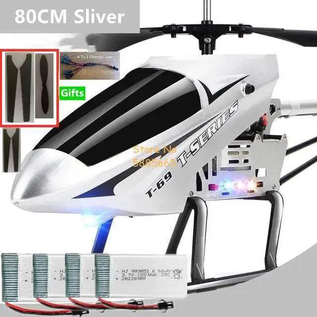  80CM Dual Propeller LED RC Helicopter - Remote Control Toy with  -  ToylandEU™