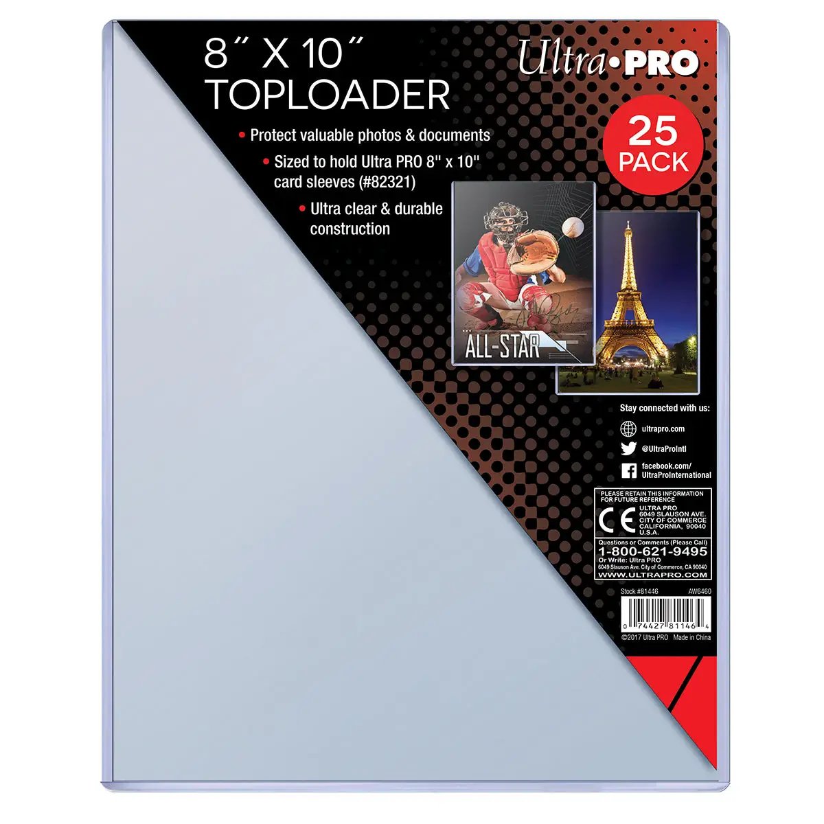 Toploader - 8x10 holds sleeves (25 per pack)