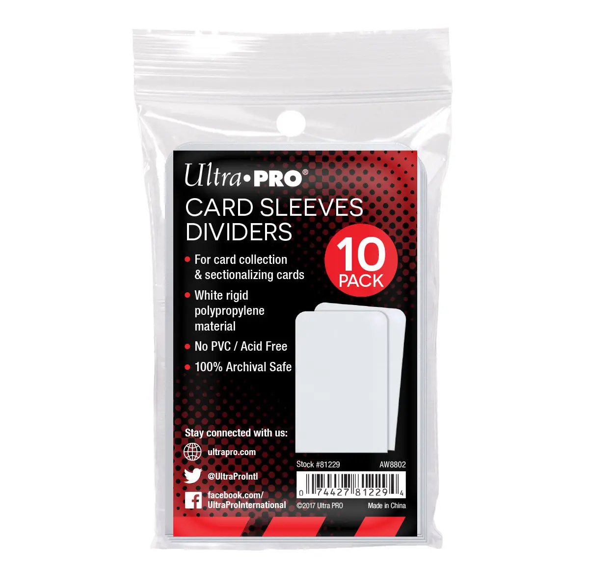 Semi-Rigid Card Divider White (10 per pack)