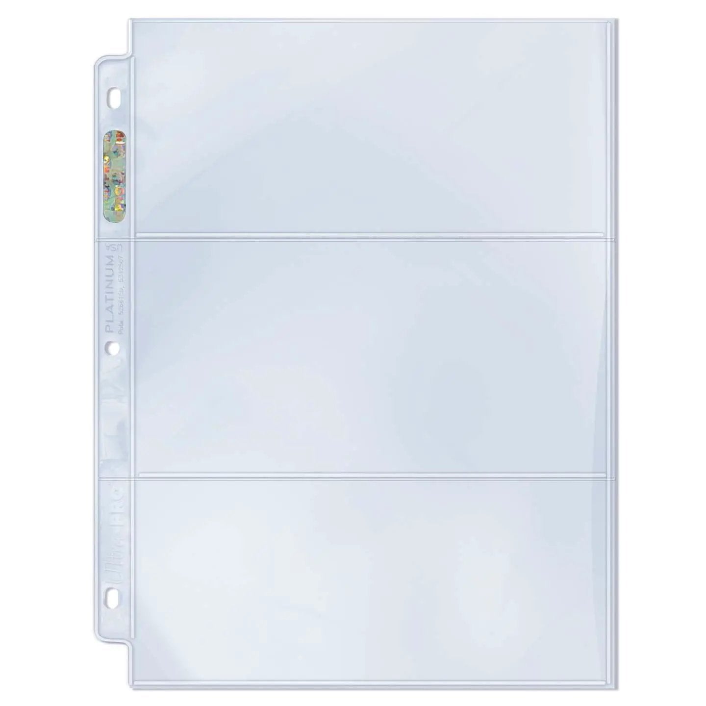 3-Pocket Platinum Page with 3-1/2x7-1/2 Pockets (100ct)
