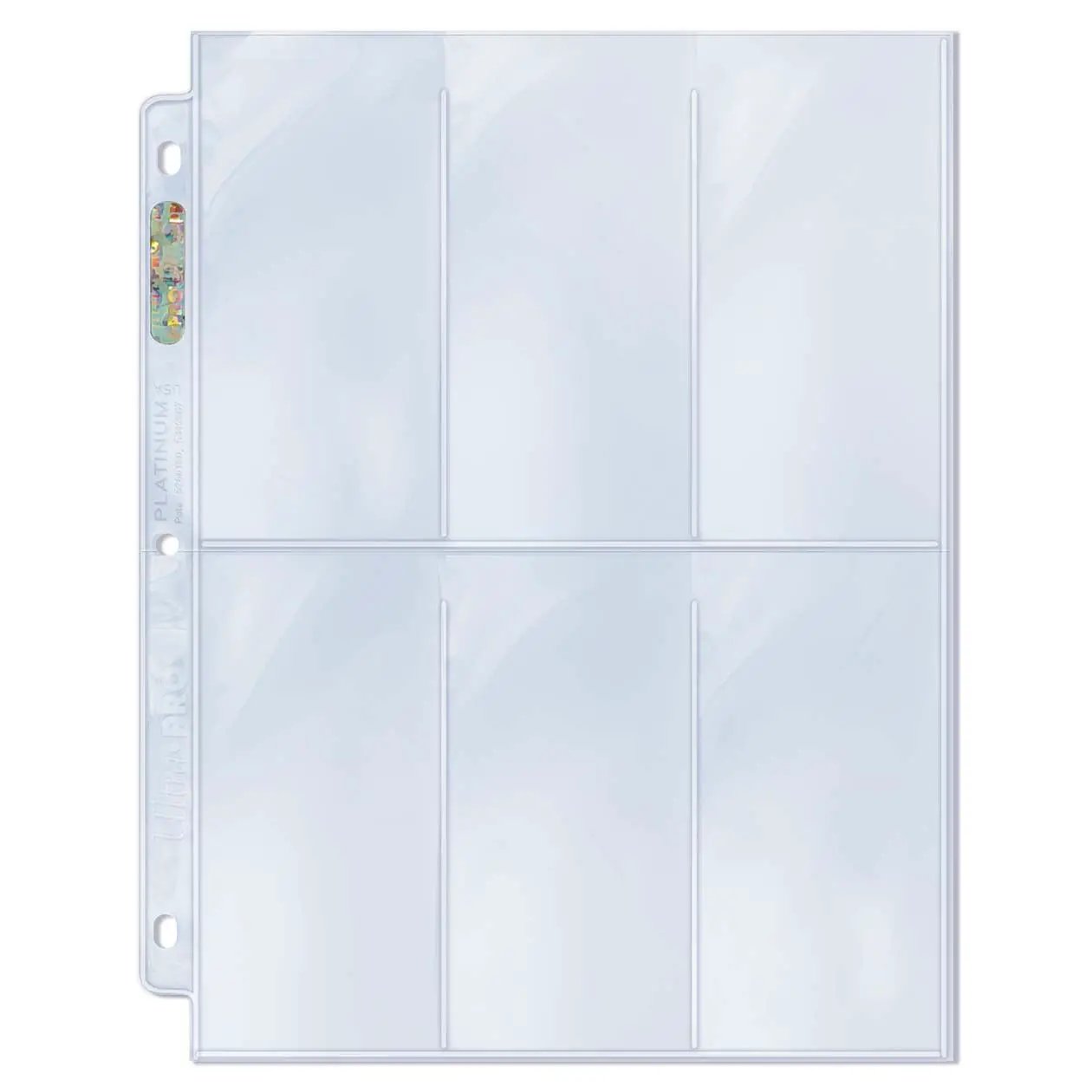 6-Pocket Platinum Page with 2-1/2x5-1/4 Pockets (100ct)