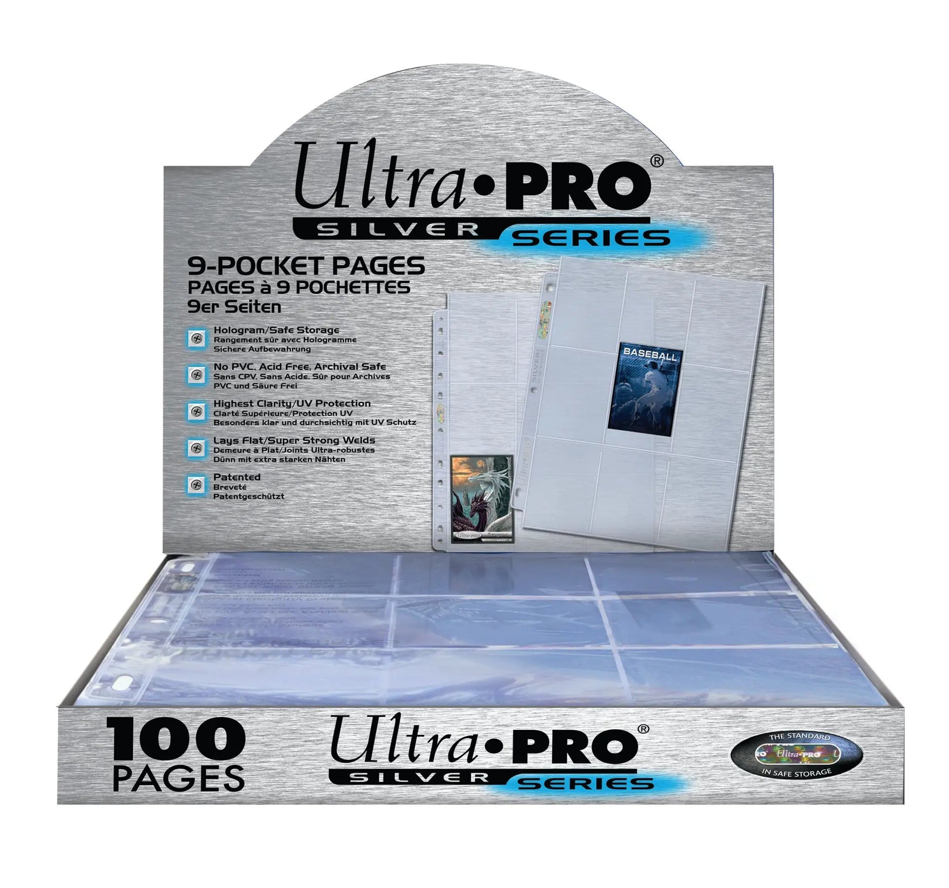 9-Pocket Silver Series Page for Standard Size Cards (100ct)