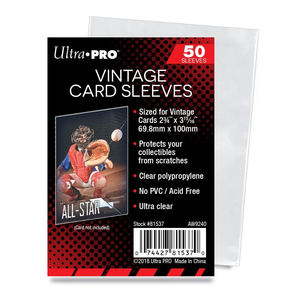 2-3/4x3-15/16 Vintage Card Sleeves (50 per pack)