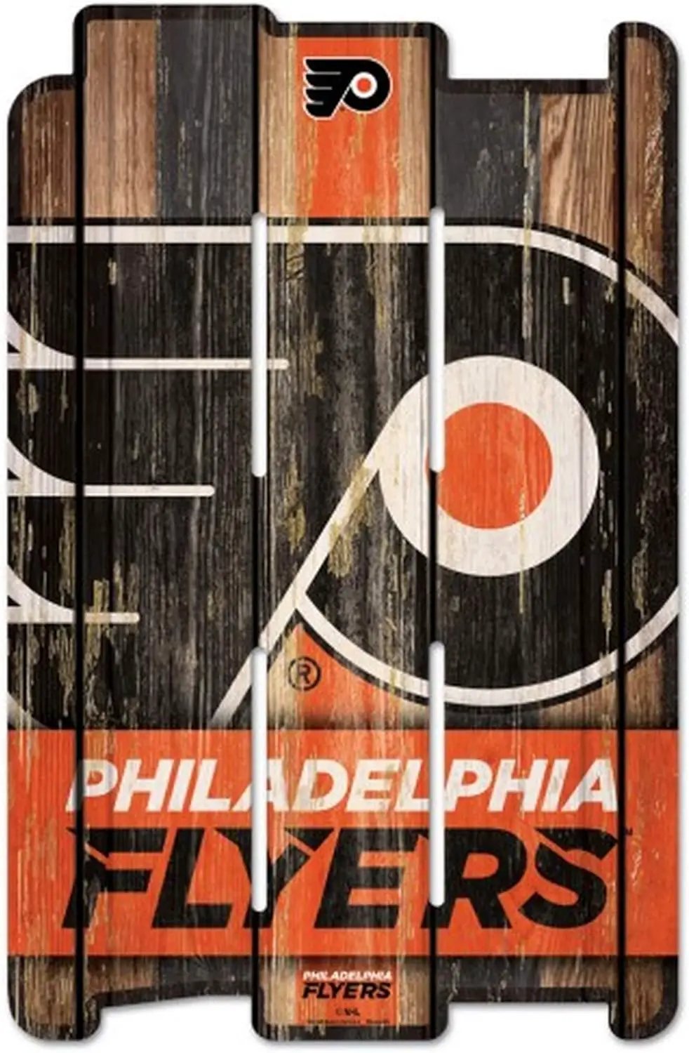 Philadelphia Flyers Sign 11x17 Wood Fence Style