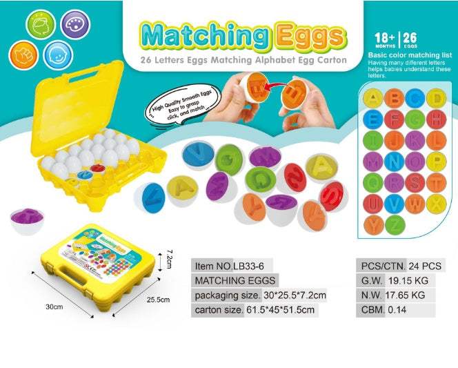 Shape Match Eggs | 12 Color Pieces | Montessori STEM Tool | Baby Toddler Gift