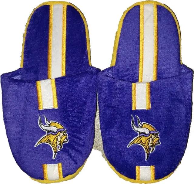 Minnesota Vikings Slipper - Youth 8-16 Size 1-2 Stripe - (1 Pair) - L