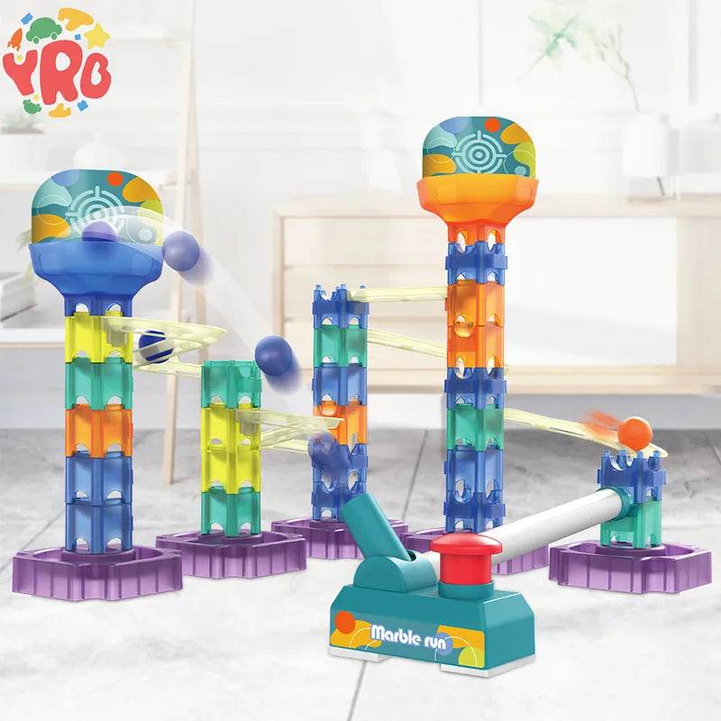 85-Piece 3D Marble Race Track Building Set for Kids' Creative Fun - ToylandEU