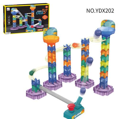 85-Piece 3D Marble Race Track Building Set for Kids' Creative Fun - ToylandEU
