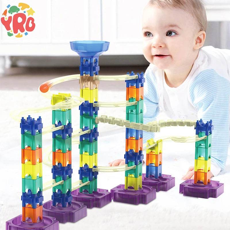 85-Piece 3D Marble Race Track Building Set for Kids' Creative Fun - ToylandEU