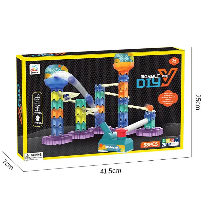 85-Piece 3D Marble Race Track Building Set for Kids' Creative Fun - ToylandEU