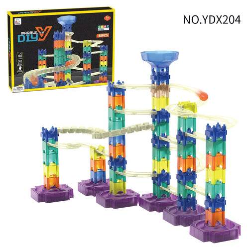 85-Piece 3D Marble Race Track Building Set for Kids' Creative Fun - ToylandEU