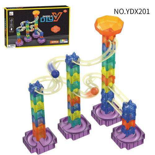 85-Piece 3D Marble Race Track Building Set for Kids' Creative Fun - ToylandEU