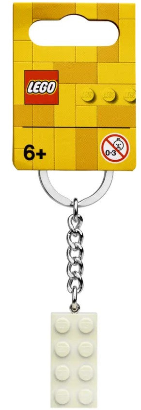 LEGO® 2x4 Key Chain | White Metallic Finish | Ages 6 And Up