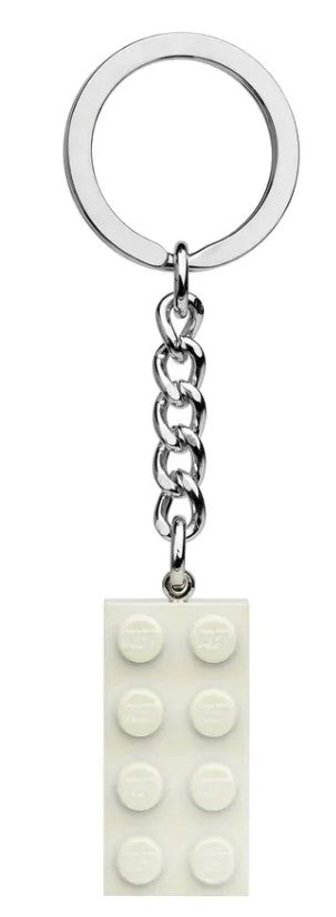 LEGO® 2x4 Key Chain | White Metallic Finish | Ages 6 And Up