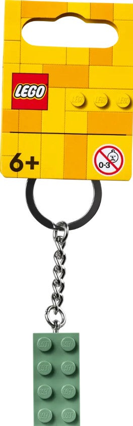 LEGO® 2x4 Brick Key Chain | Sand Green | Single Piece | Ages 6+