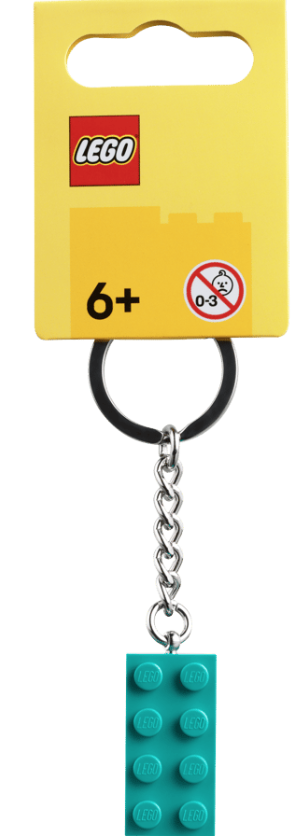 LEGO® 2x4 Brick Key Chain | Bright Bluish Green | Ages 6+