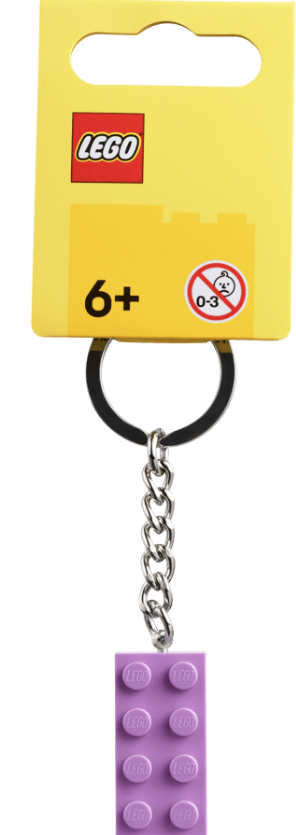 LEGO® 2x4 Stud Key Chain | Medium Lavender | Ages 6+