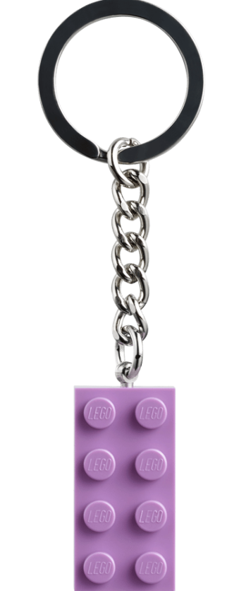 LEGO® 2x4 Stud Key Chain | Medium Lavender | Ages 6+