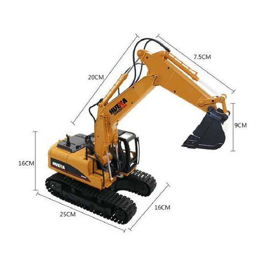 Remote Control Excavator with 15 Channels in 1:12 Scale - ToylandEU