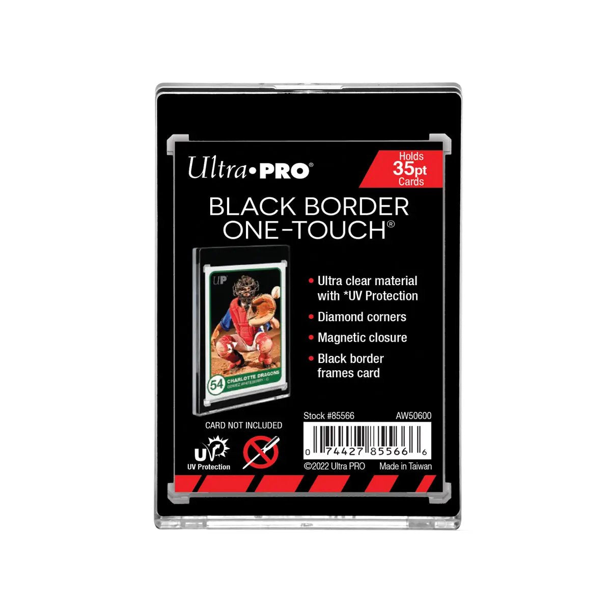 One Touch UV Card Holder With Magnet Closure Black Border - 35pt