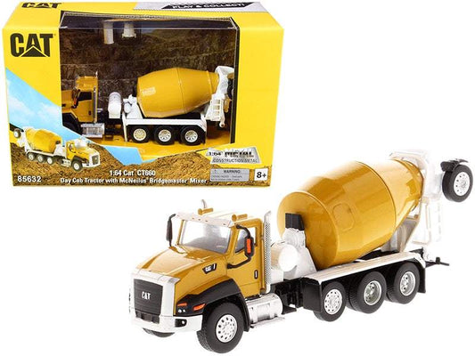 CAT Caterpillar CT660 Day Cab Tractor with McNeilus Bridgemaster Concrete Mixer | 1/64 Diecast Model Tractor | Diecast Masters | Play & Collect!