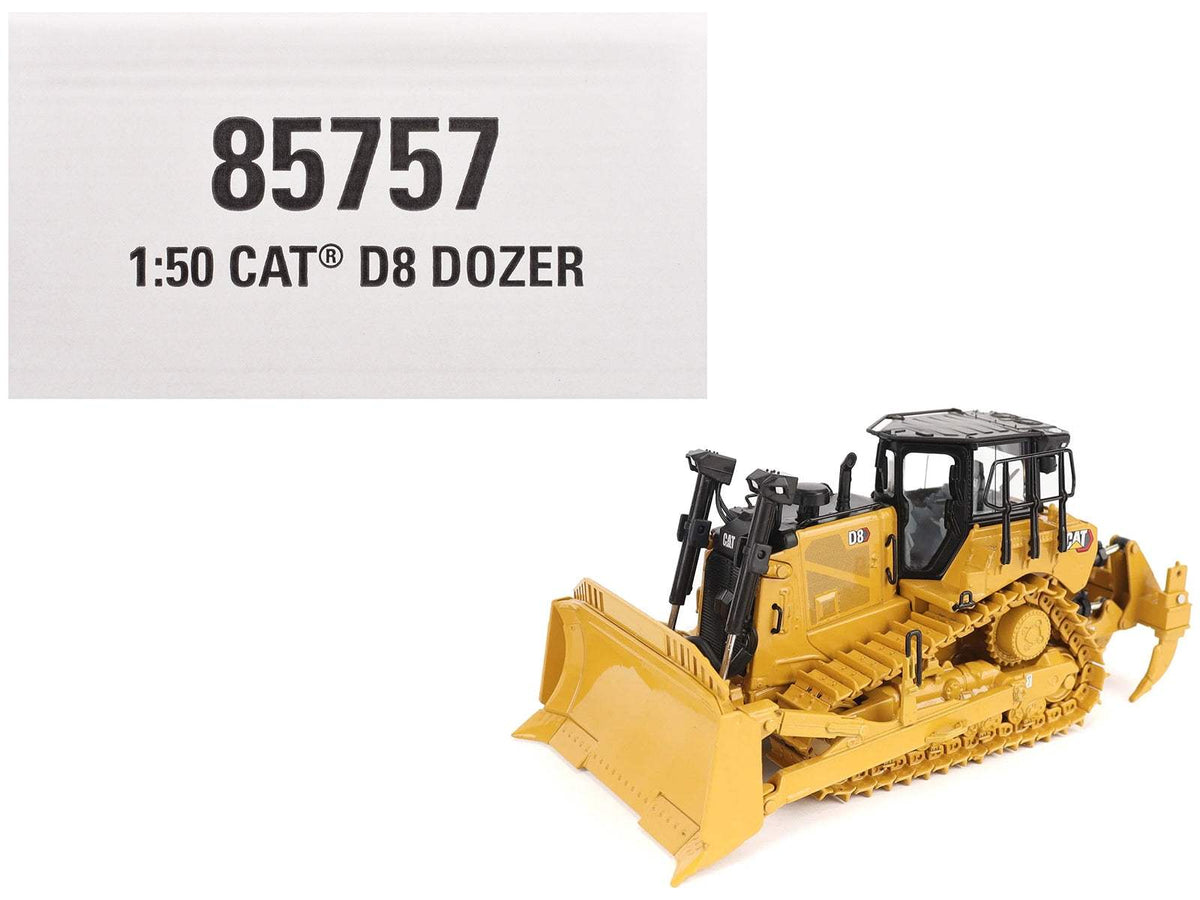 CAT Caterpillar D8 Track-Type Dozer (Standard Configuration) Yellow | 1/50 Diecast Construction Model | Diecast Masters | High Line Series