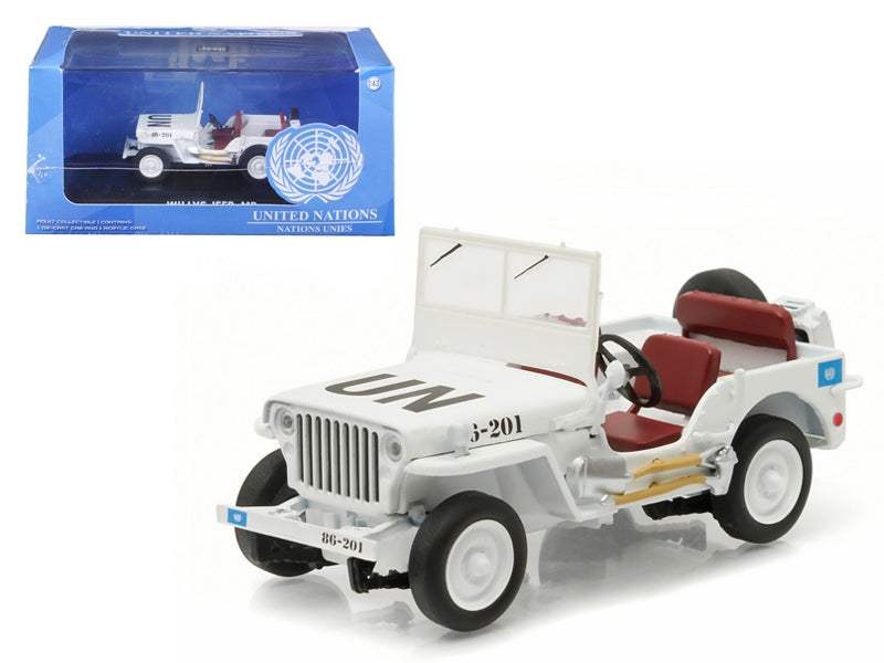 1944 Jeep Willys UN United Nations White | 1/43 Diecast Model Car | Greenlight | Limited Edition