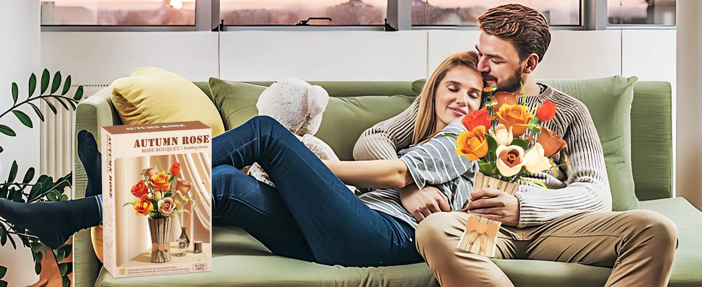 868PCS Rose Bouquet Building Blocks Eternal Flower Vase Model - ToylandEU