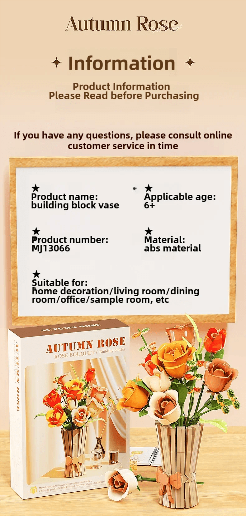 868PCS Rose Bouquet Building Blocks Eternal Flower Vase Model - ToylandEU