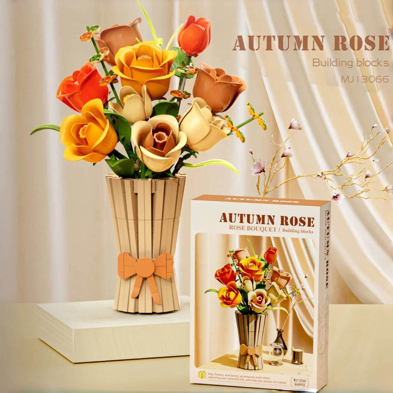 868PCS Rose Bouquet Building Blocks Eternal Flower Vase Model - ToylandEU