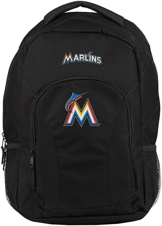 Miami Marlins Backpack Draftday Style Black and Black