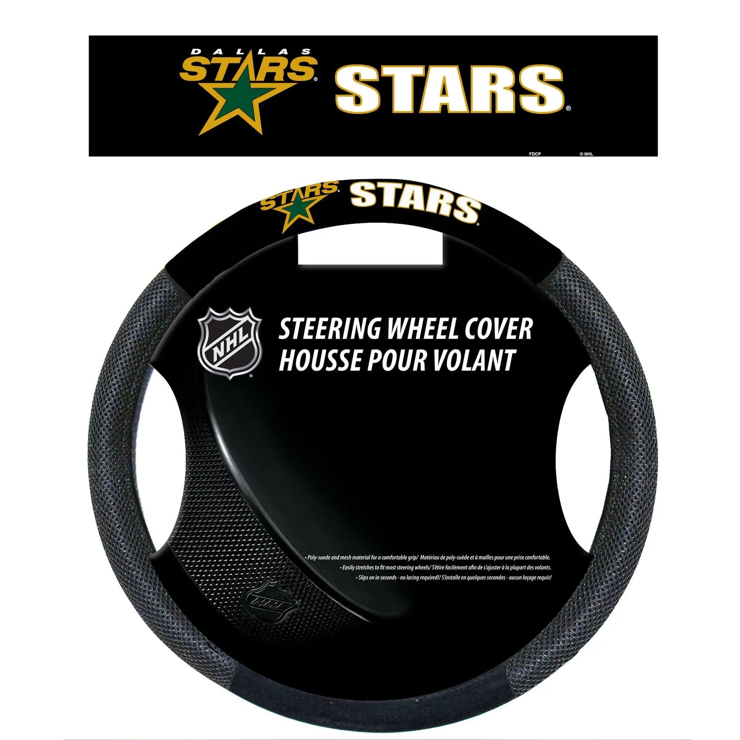Dallas Stars Steering Wheel Cover Mesh Style CO
