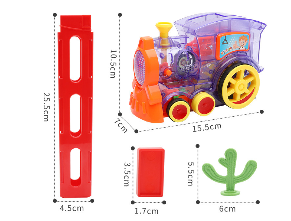 Electric Domino Train Set Building Blocks Toy for Kids - ToylandEU