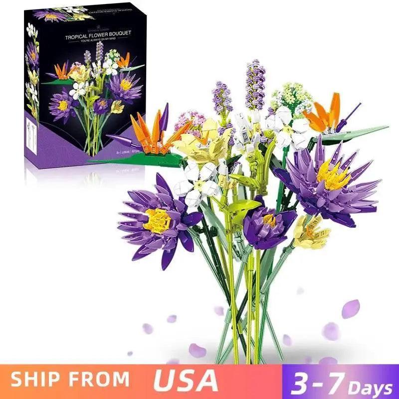  891PCS Flower Bouquet Building Blocks for Home Decor -  ToylandEU™