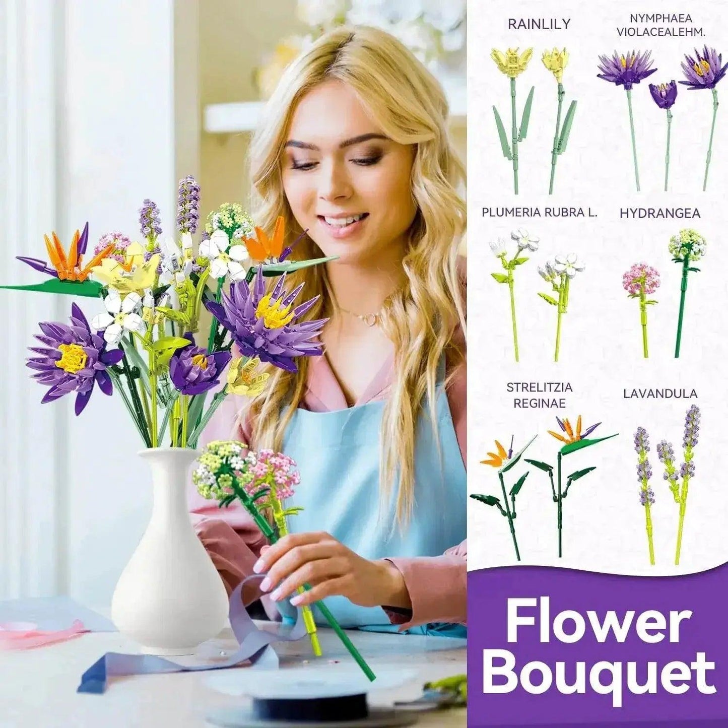 891PCS Flower Bouquet Building Blocks for Home Decor -  ToylandEU™