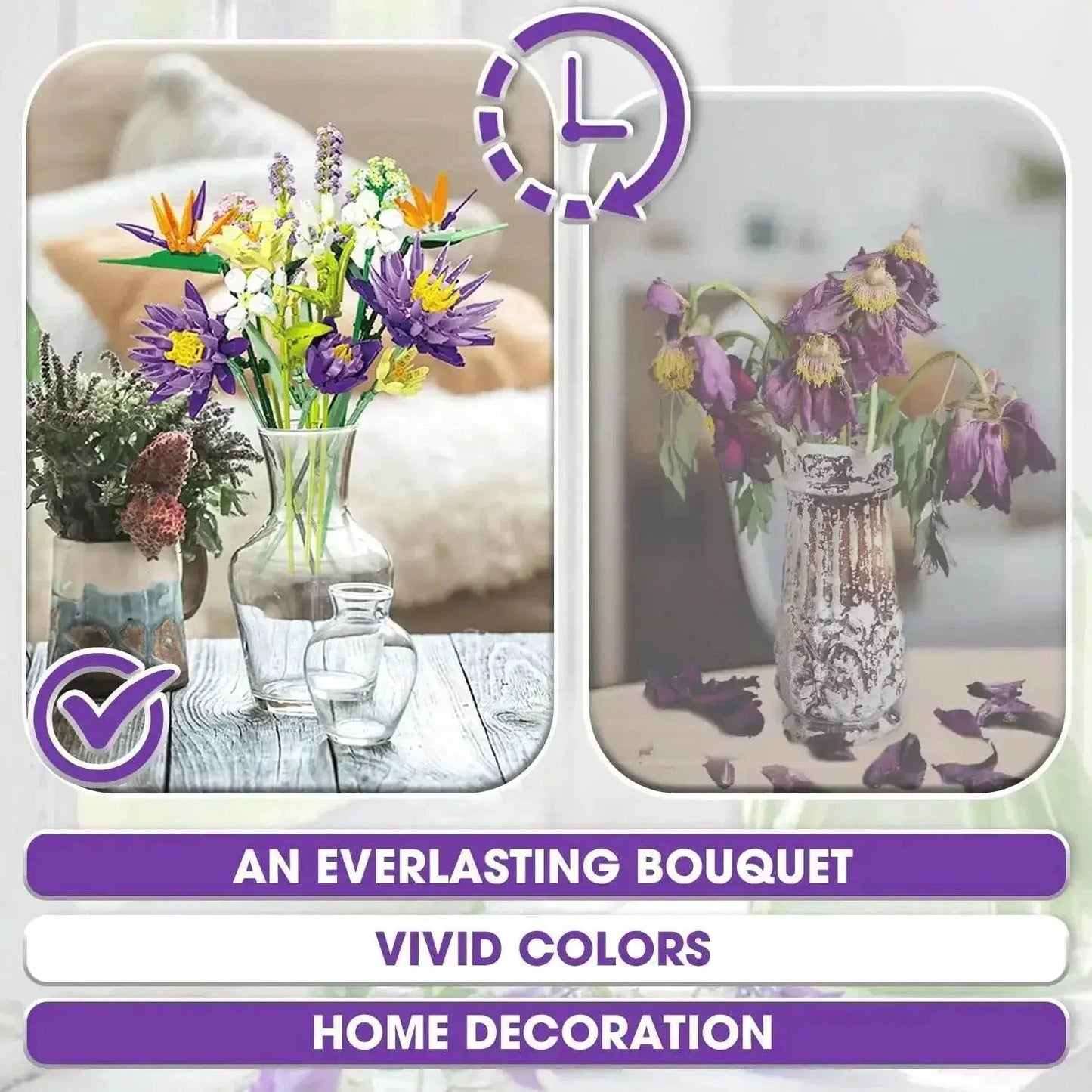  891PCS Flower Bouquet Building Blocks for Home Decor -  ToylandEU™