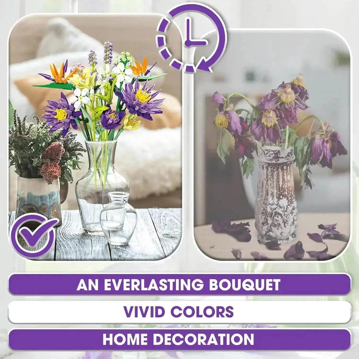  891PCS Flower Bouquet Building Blocks for Home Decor -  ToylandEU™