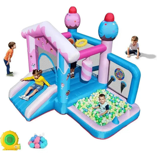  8In1 Inflatable Playhouse Bounce House With Slide And Games -  ToylandEU™