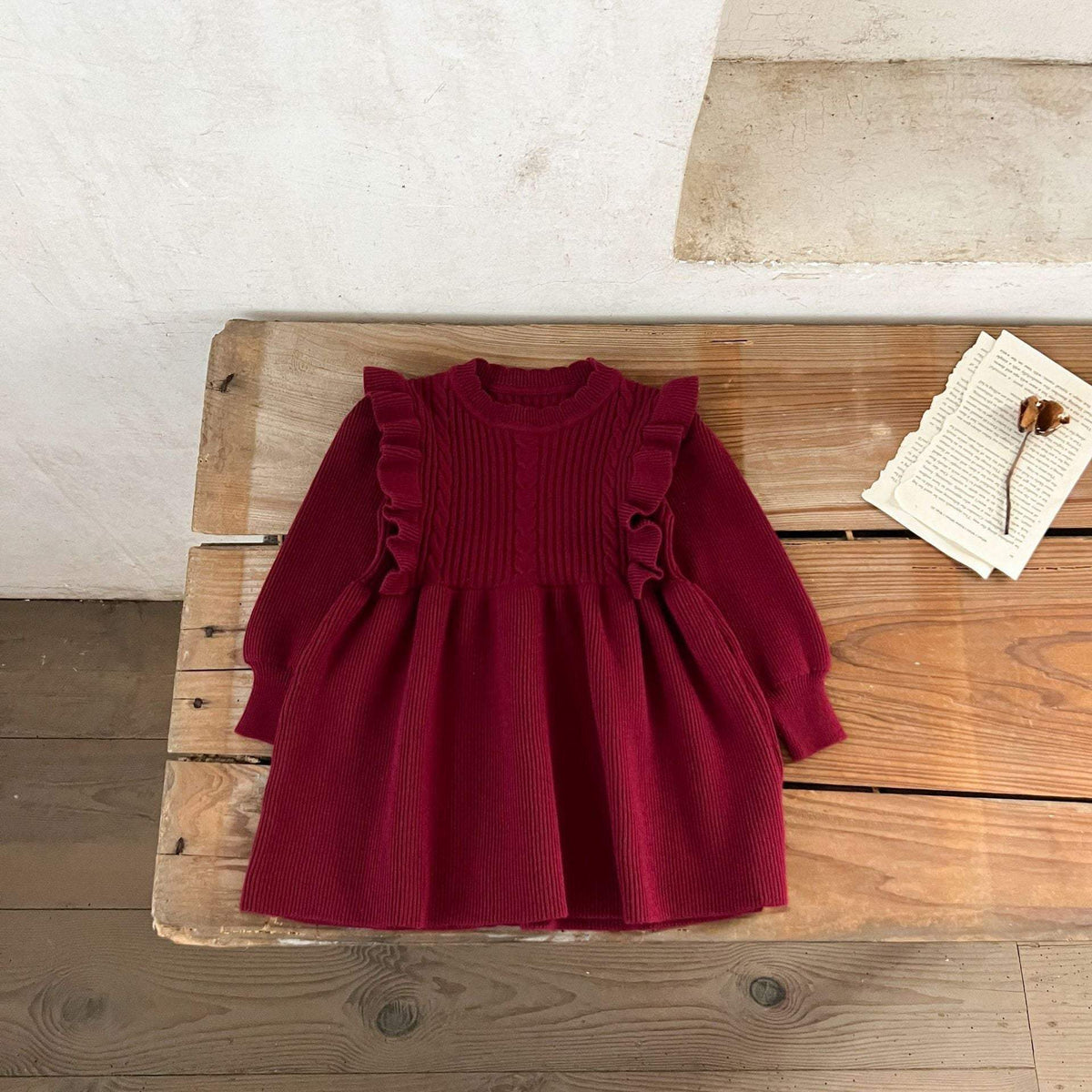 Girls' Cotton Wool Woven Thermal Dress | Autumn And Winter