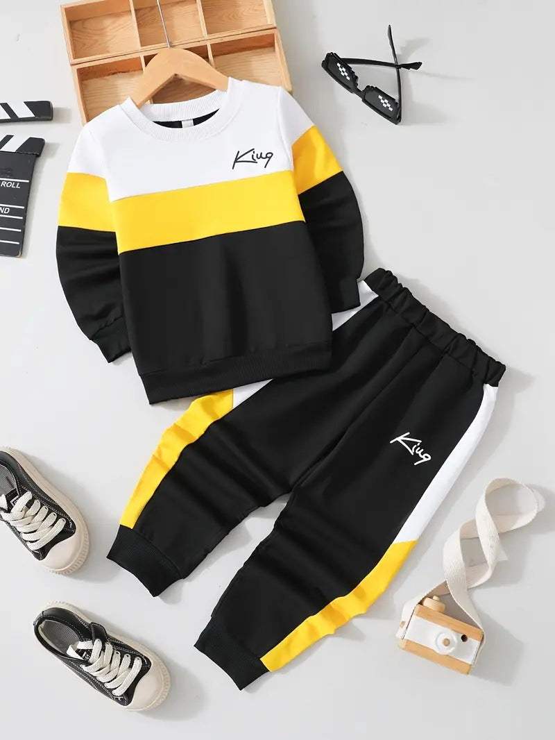 Kids' Multicolor Hoodie And Pants Set | Animal, Stripe And Plaid Patterns