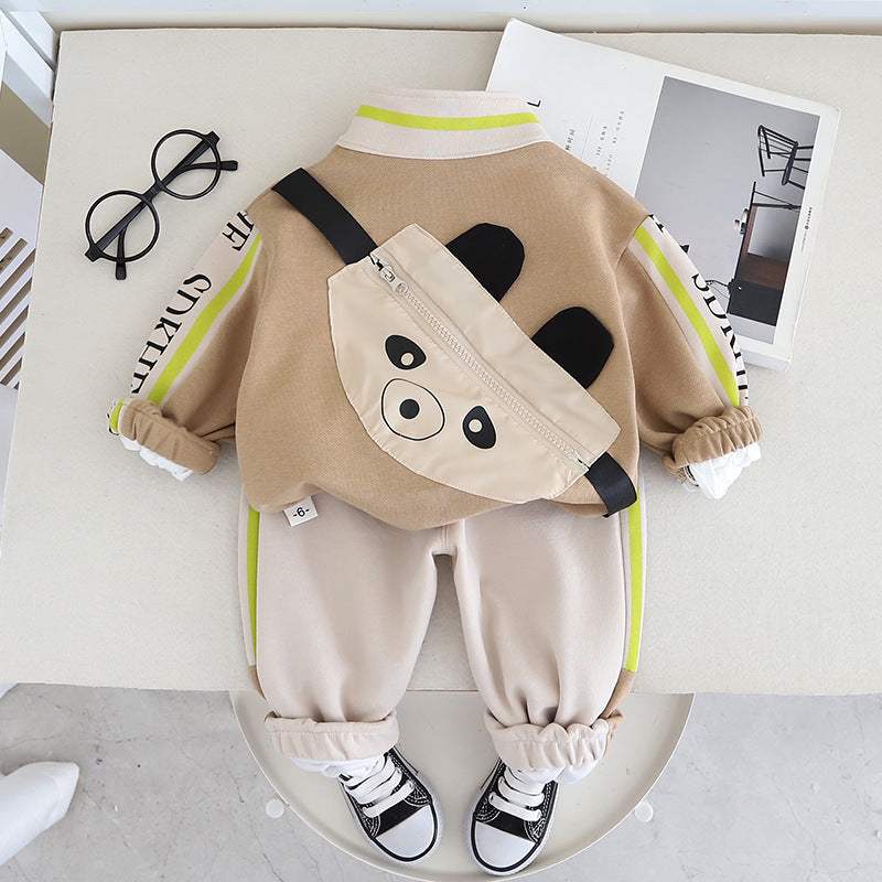 Boys' Spring Hoodie Jacket Three-Piece Set | Long Sleeve