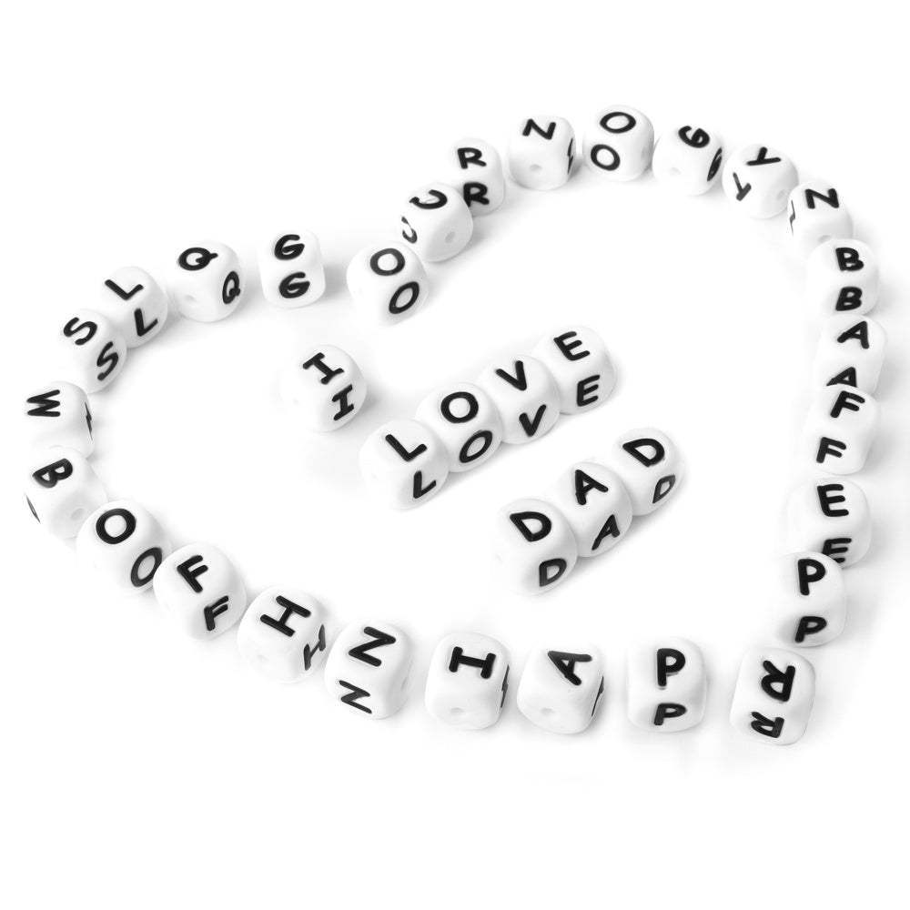 Silicone Letter Beads For Pacifier Chains | 12 mm