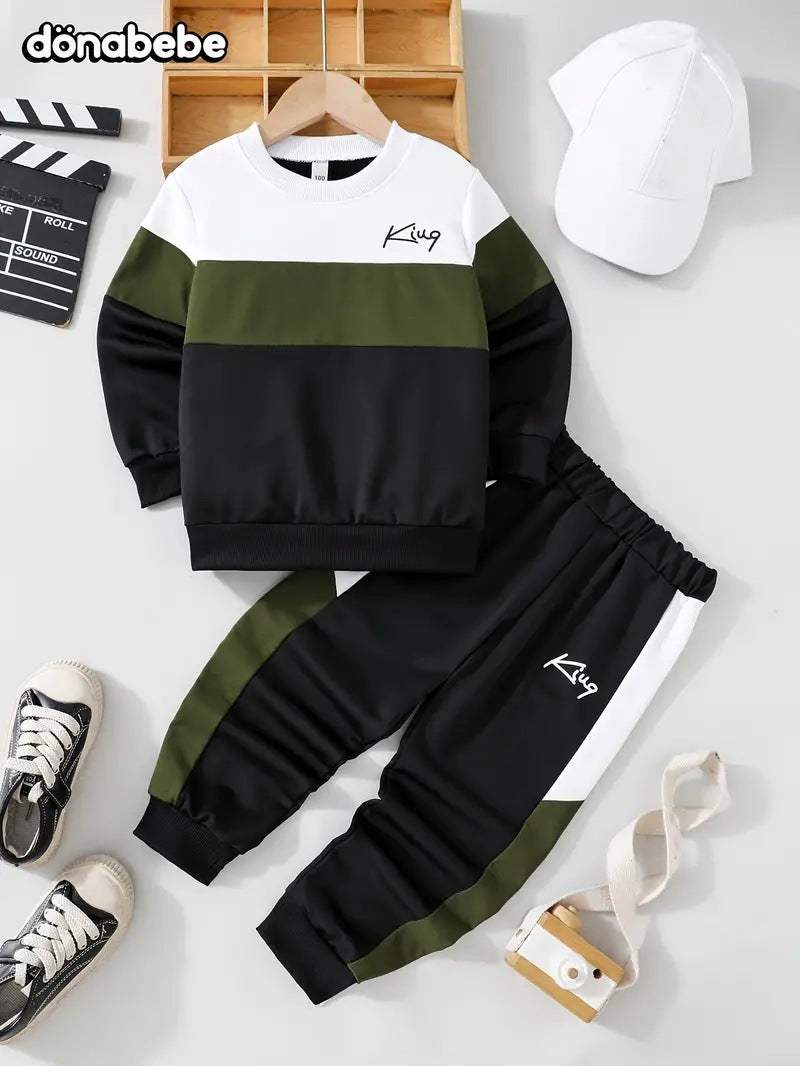 Kids' Multicolor Hoodie And Pants Set | Animal, Stripe And Plaid Patterns