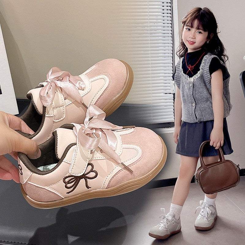 Girls' Bow Sneakers | Non-Slip Sole | Breathable Design | Lightweight