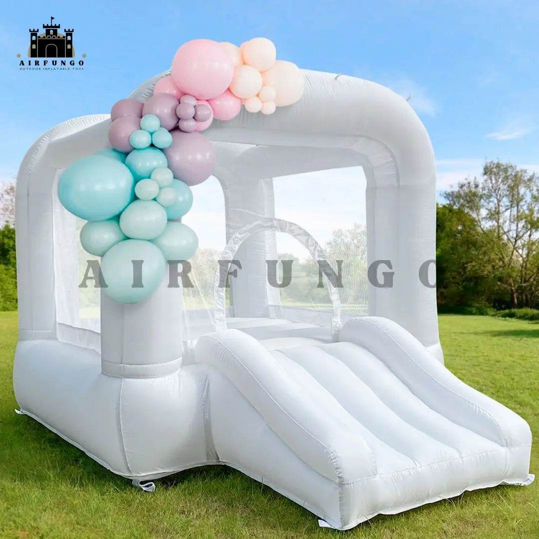 8ft White Bounce House Indoor Outdoor Softplay Inflatable Bouncer - ToylandEU