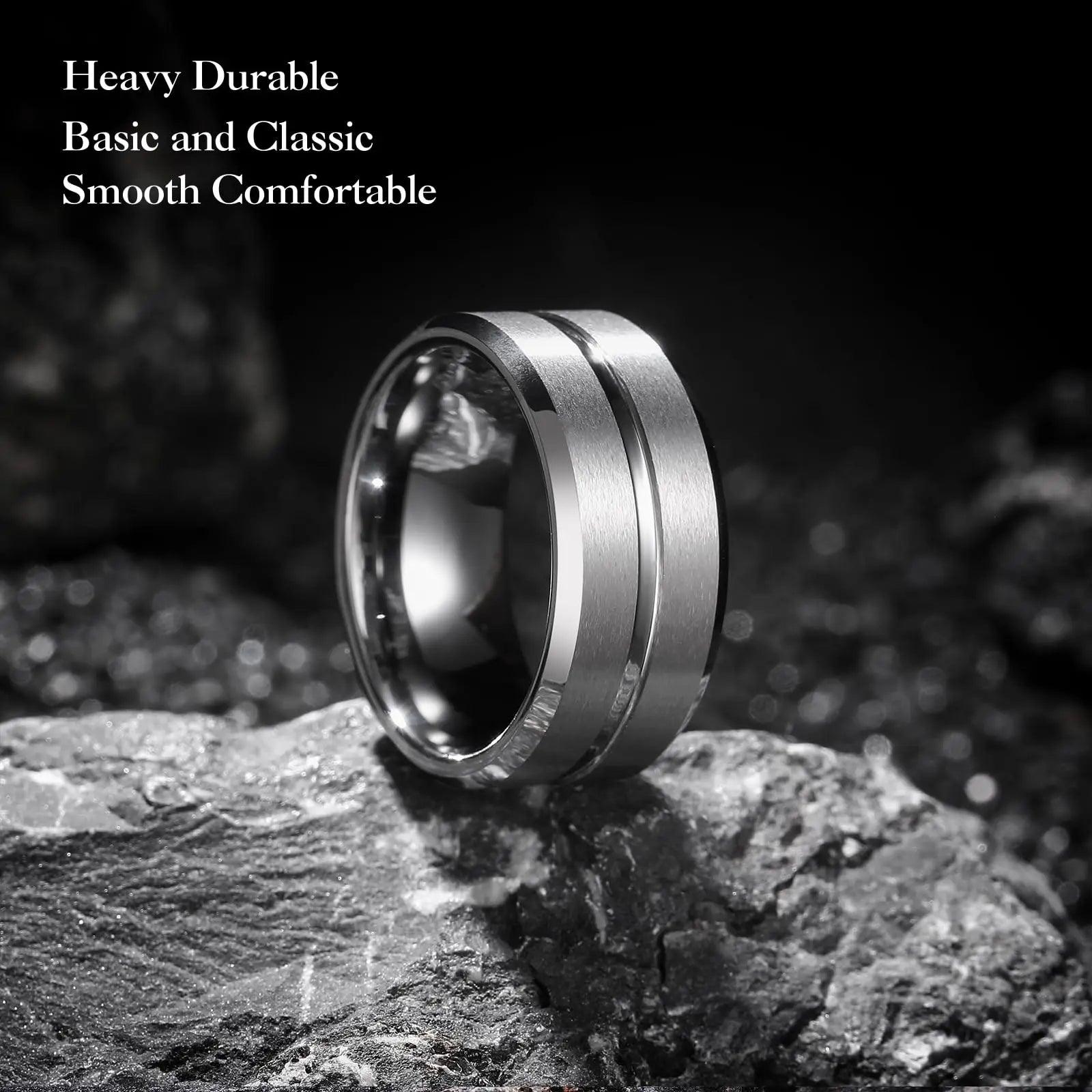 8mm Stainless Steel Wedding Band | Unisex Silver | Toylandeu™