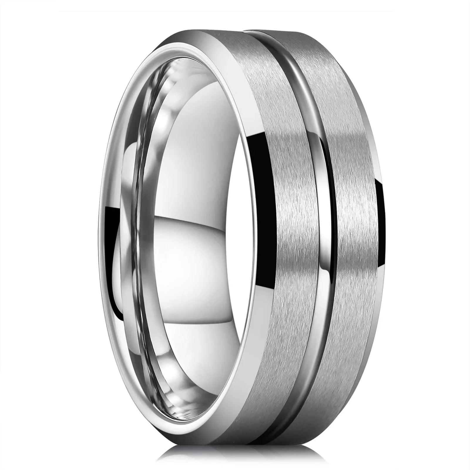 8mm Stainless Steel Wedding Band | Unisex Silver | Toylandeu™