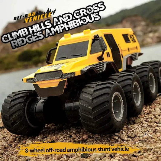 JJRC Q137 8x8 2.4G Remote Control Car 8wd Off-road Amphibious Stunt Vehicle 8-Wheel Speed Racing Truck Waterproof Crawler Toys - ToylandEU